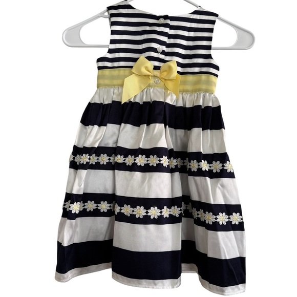 Blueberi Boulevard Dress Striped Flower Sleeveless Lined Size 4T - Picture 3 of 6